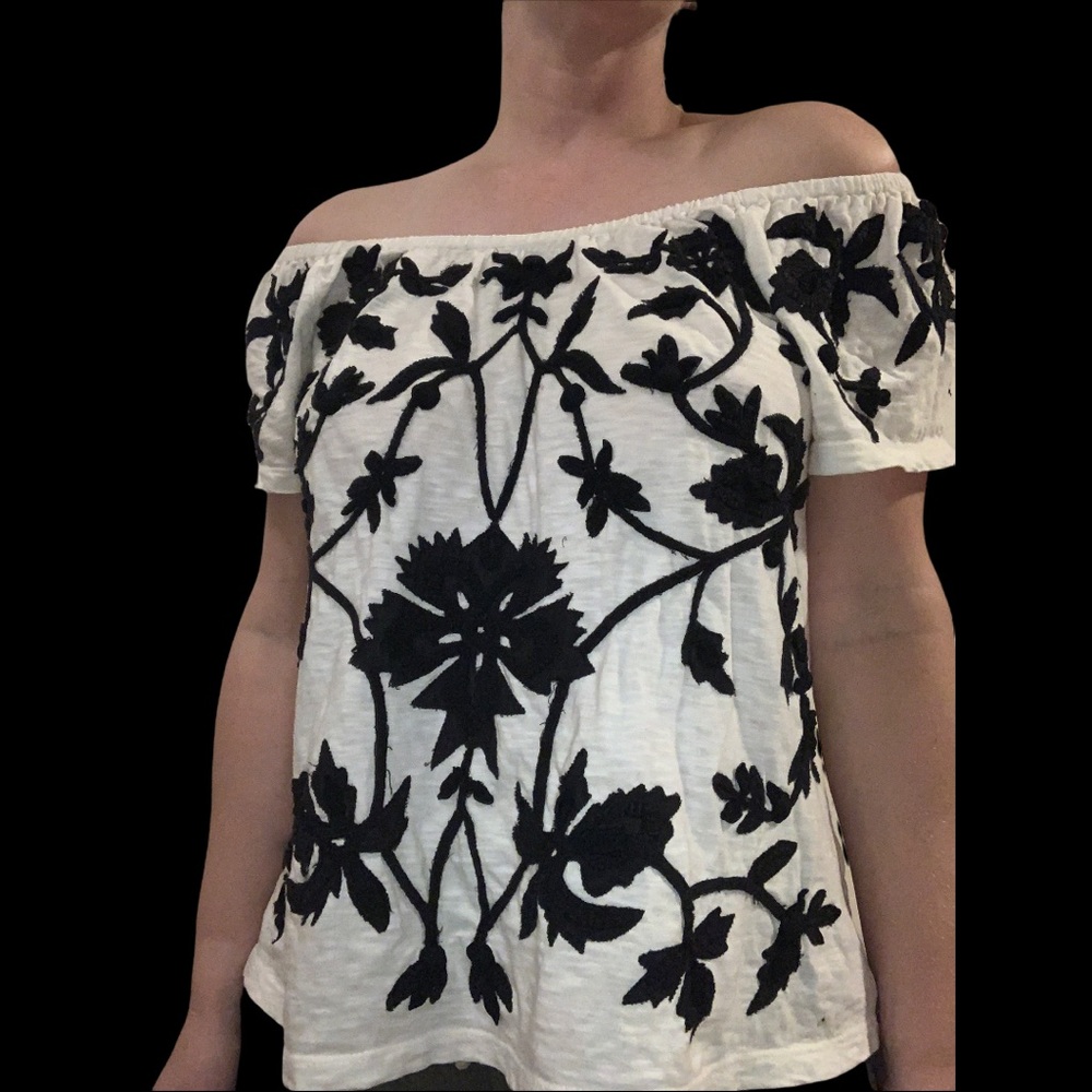 Anthropologie Akemi+Kin Off the shoulder appliquéd top - Picture 4 of 4